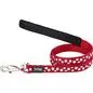 LAISSE CONFORT ROUGE POIS BLANC 1,2X 15MM