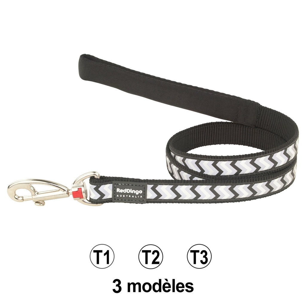 LAISSE REFLECHISSANT RED DINGO 1,20 X 12MM ZIGGY NOIR