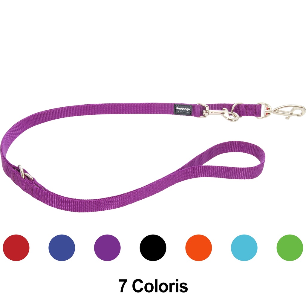 LAISSE 3 POSITIONS RED DINGO 2M - 12 MM ROUGE