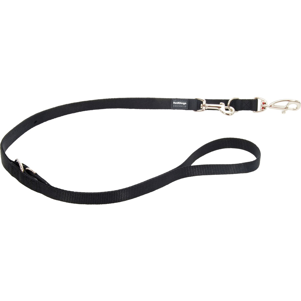 LAISSE 3 POSITIONS RED DINGO 2M - 12 MM NOIR