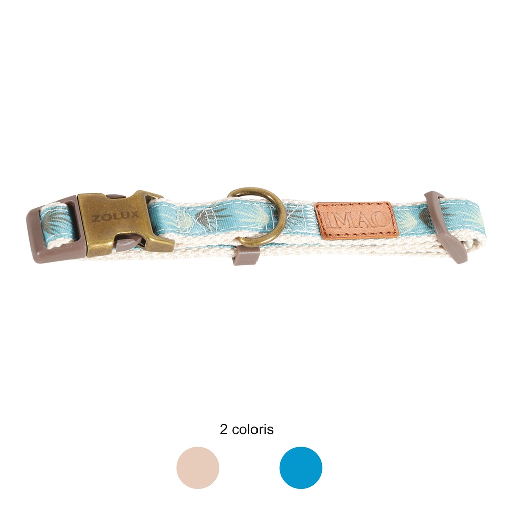 COLLIER REGLABLE TAIGA 15MM BLEU