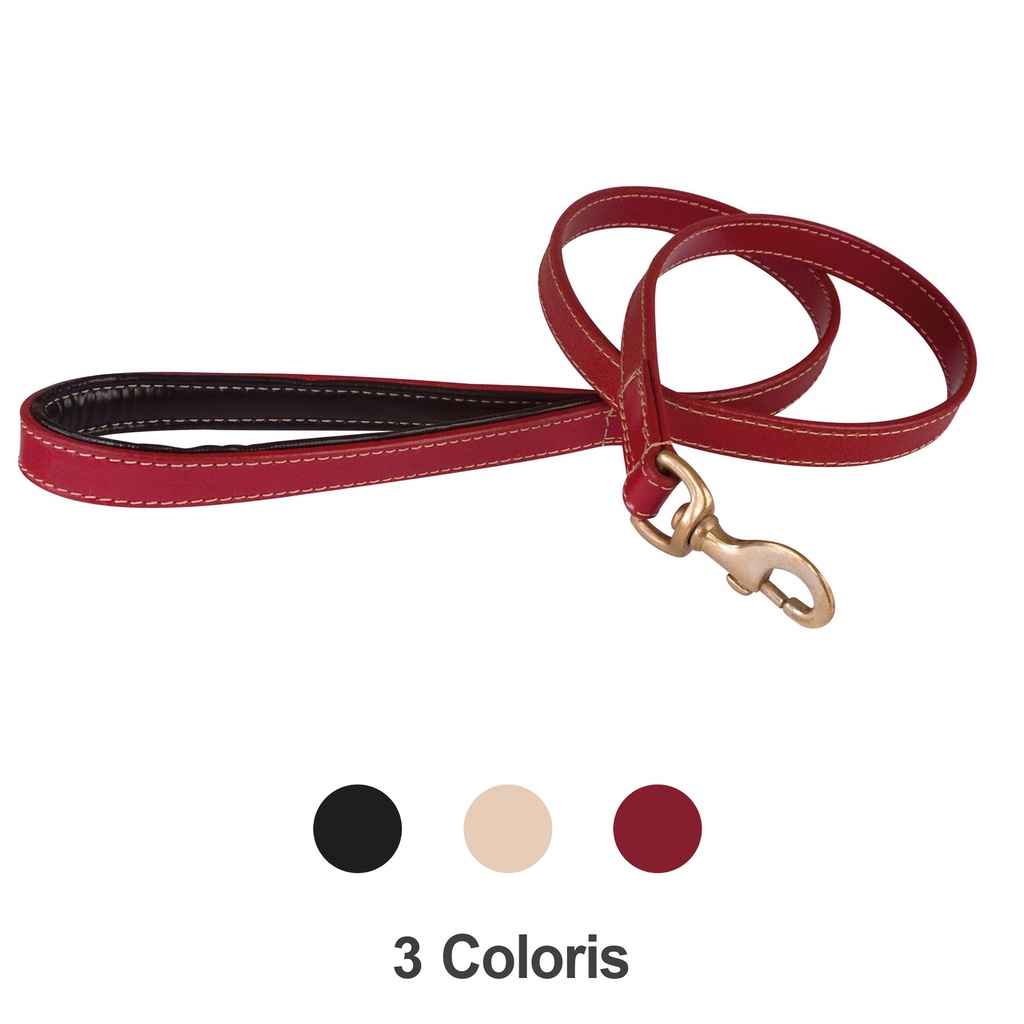 LAISSE CUIR DOUBLE CONFORT RG 1M 18MM