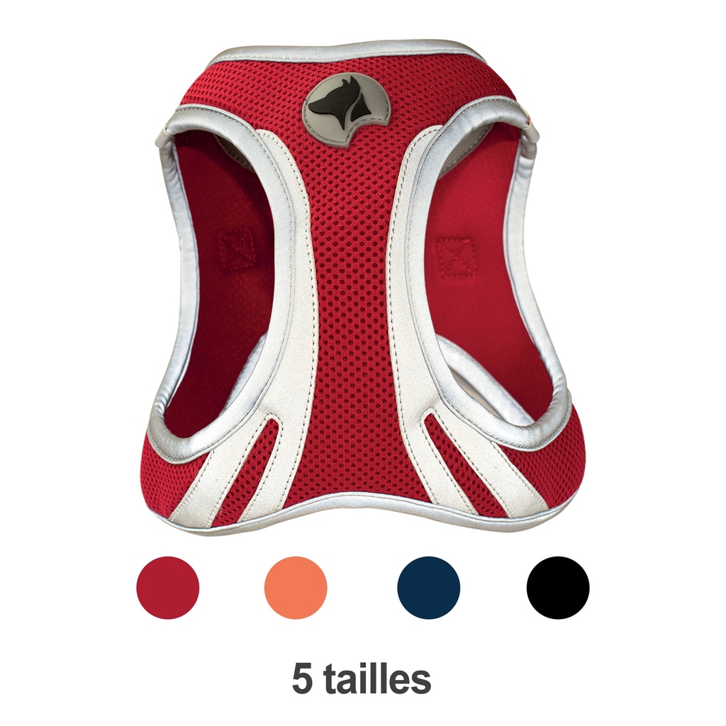 HARNAIS HIKING BAVETTE REFLECHISSANT XS ROUGE 30-33CM