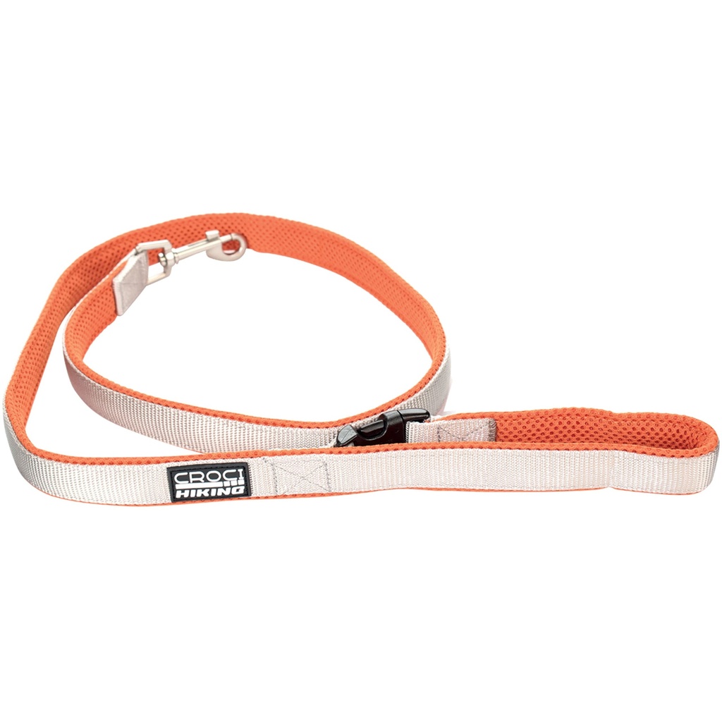 LAISSE HIKING BAVETTE REFLECHISSANTE ORANGE 2 X 120CM
