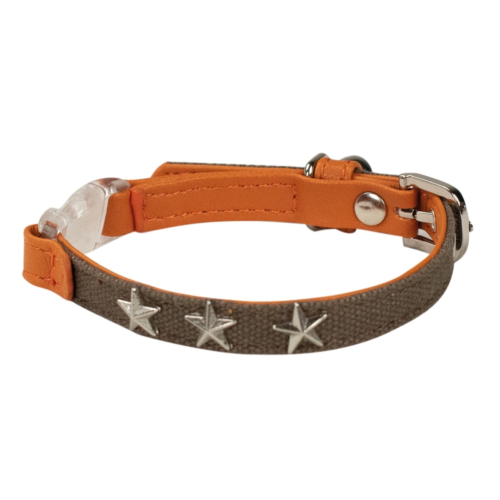 COLLIER CHAT STAR IS BORN 16-28CM X 10MM KAKI DEREF
