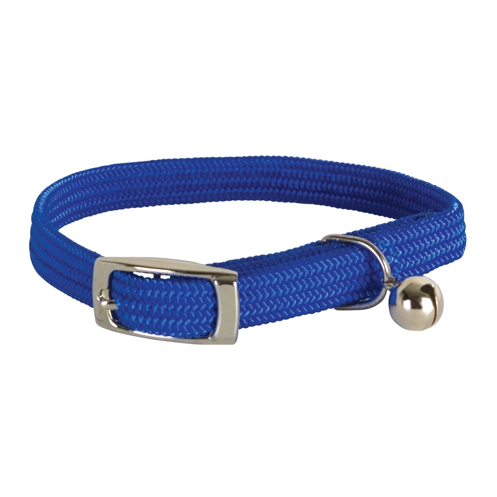 COLLIER CHAT ELASTIQUE BLEU CHROME 28CM