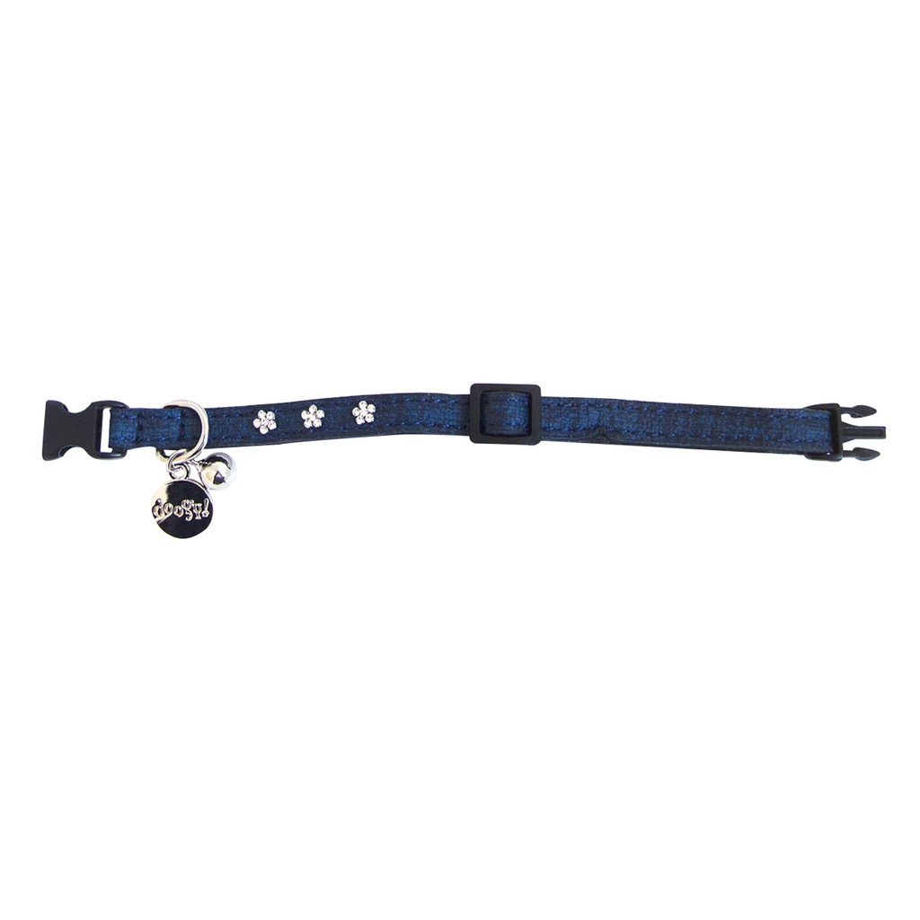 COLLIER CHAT DAISY BLEU 16-28CM X 10MM