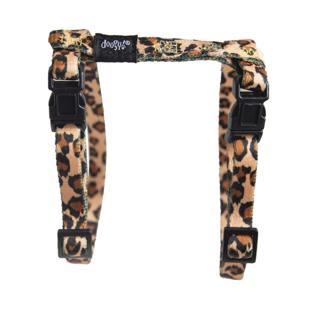 PACK HARNAIS + LAISSE CHAT 1,20M X 10MM LEOPARD.