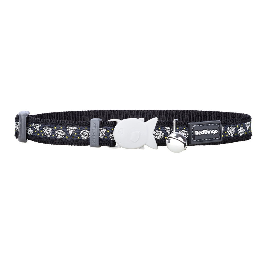 COLLIER CHAT RED DINGO 20-32 12MM DIAMANT NOIR