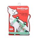LAISSE ET HARNAIS CHAT VERT PASTEL COU 21/35CM, POITRAIL 27,5/47,5CM
