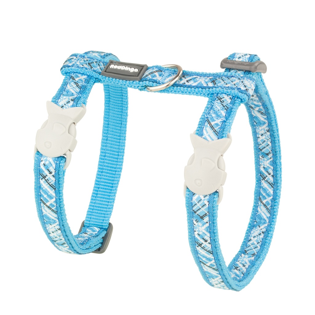 LAISSE ET HARNAIS CHAT FLANNO TURQUOISE tour de cou : 21 a 35 cm poitrail 27,5