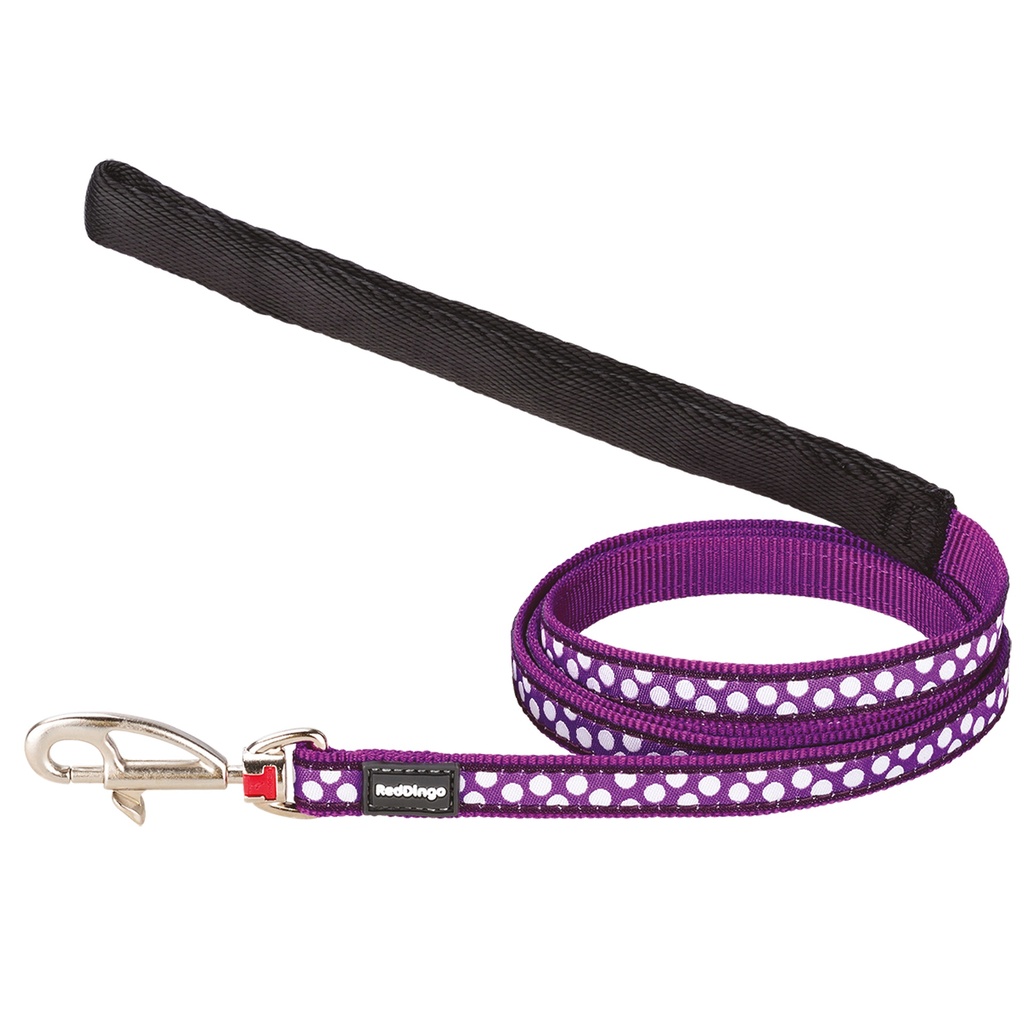 LAISSE ET HARNAIS CHAT VIOLET POIS BLANC