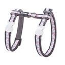 LAISSE ET HARNAIS CHAT FLAMAND ROSE tour de cou : 21 a 35cm, laisse 1,2