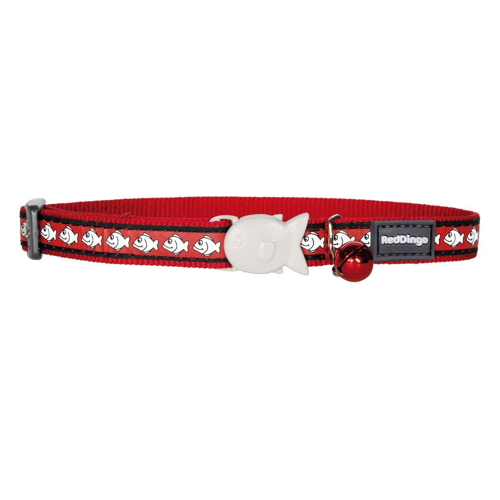 COLLIER CHAT REFLECHISSANT RED DINGO 20-32 12MM ROUGE POISSONS