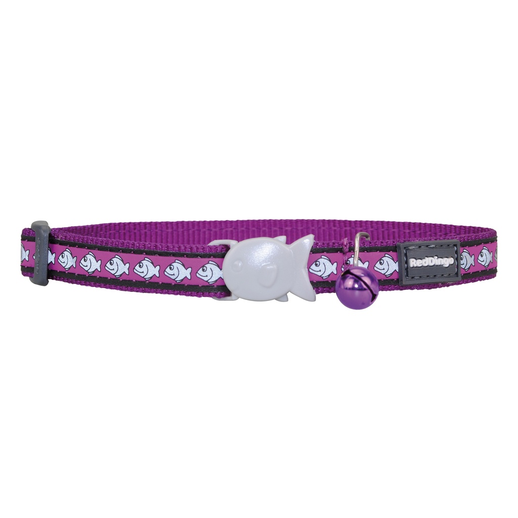 COLLIER CHAT REFLECHISSANT RED DINGO 20-32 12MM VIOLET POISSONS