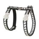 LAISSE ET HARNAIS REFLECHISSANT CHAT ZIGGY NOIR tour de cou : 21 a 35 cm poitrai