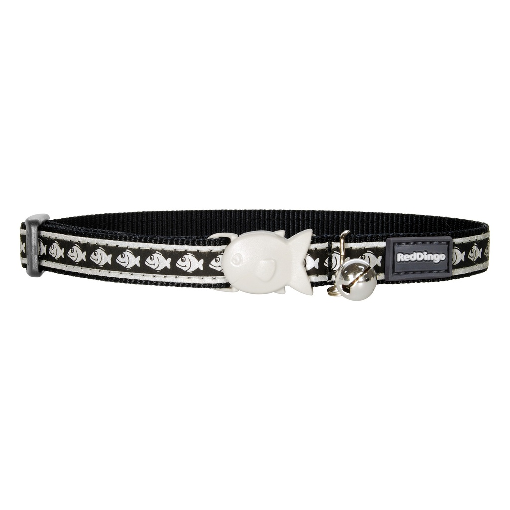 COLLIER CHAT REFLECHISSANT RED DINGO 20-32 12MM NOIR POISSONS