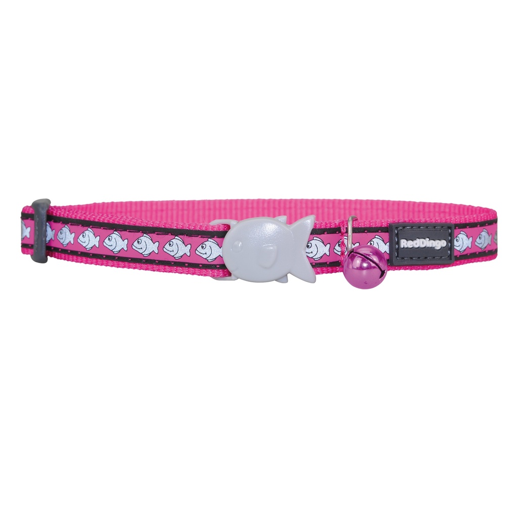 COLLIER CHAT REFLECHISSANT RED DINGO 20-32 12MM ROSE POISSONS