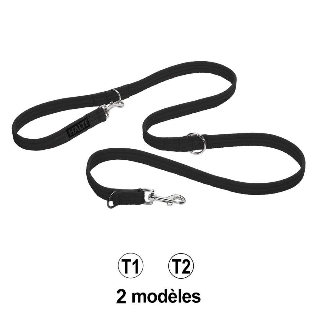 LAISSE HALTI 3 POSITIONS 2 M 16 MM PM NOIR
