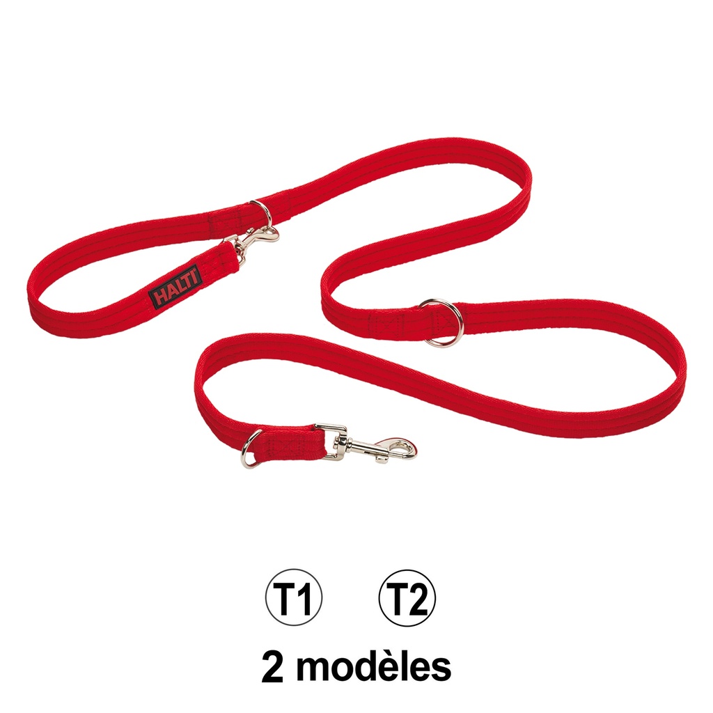 LAISSE HALTI 3 POSITIONS 2 M 16 MM PM ROUGE